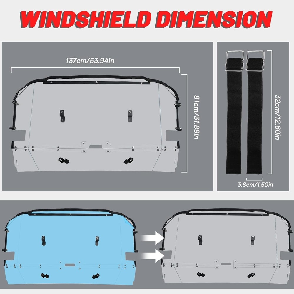 Wolverine Rear Windshield Back Panel for Yamaha Wolverine RMAX2 1000 2021-2025