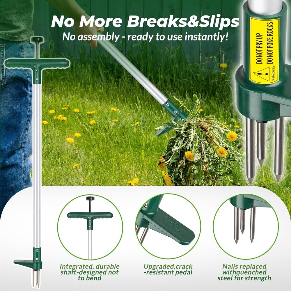 Standing Weed Puller Long Handle Hand Weeding Tool Bayonet Deep Root Remover
