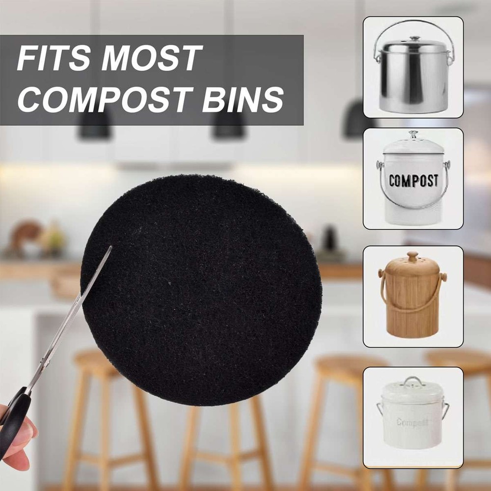 6PCS Universal Trash Can Odor Absorbing Filters Activated Charcoal Deodorizer