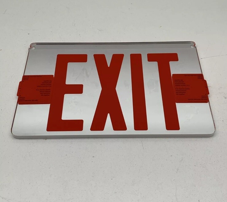 Emergi-Lite Exit Sign RED Edge Lit Mirror Replacement 6" Panel PNG6 NEW