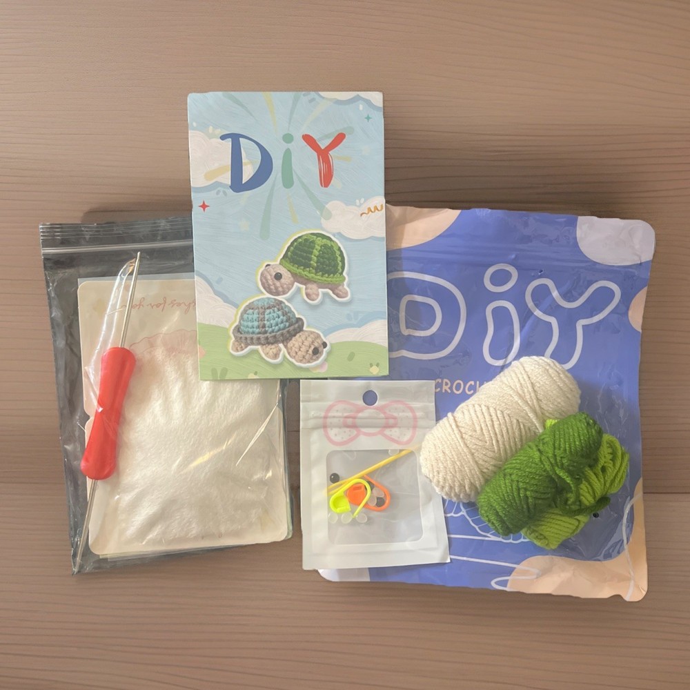DIY Crochet Kit - Green Turtle - Includes Everything You Need