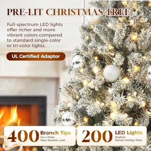 Pre-Lit Artificial Christmas Tree 4.5 ft App-Controlled Multicolor LED Foldable…