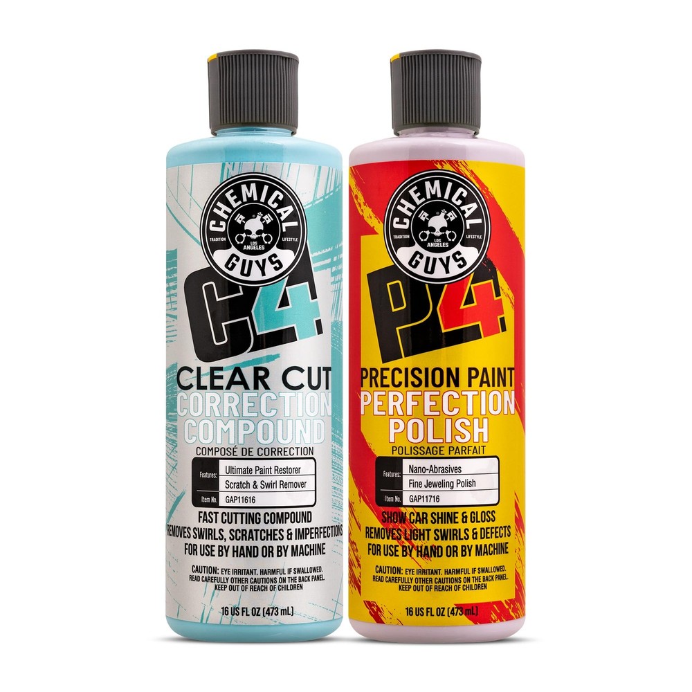 Chemical Guys C4  P4 Clear Cut Correction Compound and Precision Paint Perfec...