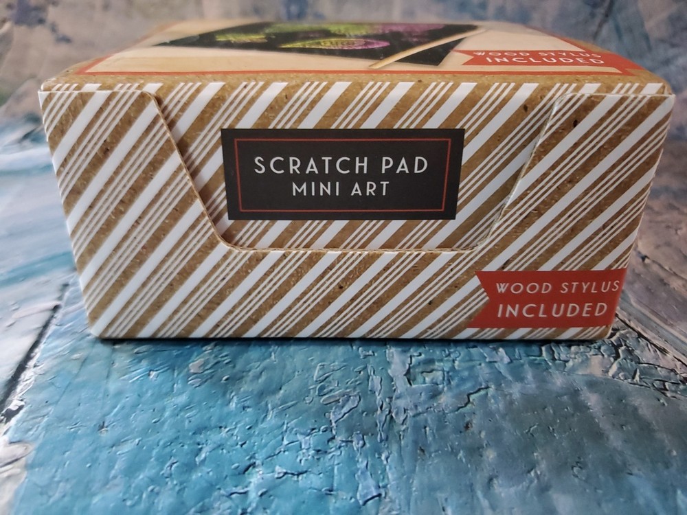 Rainbow Scratch Mini Art Notes - 125 Pack Magic Scratch Sheets Wooden Stylus Inc