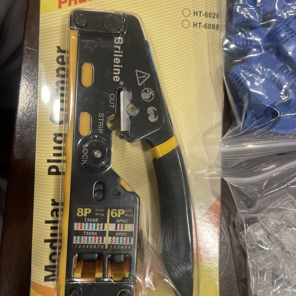 Ergonomic Pass-Through Crimper & Testing Kit for Ethernet Cable Installation