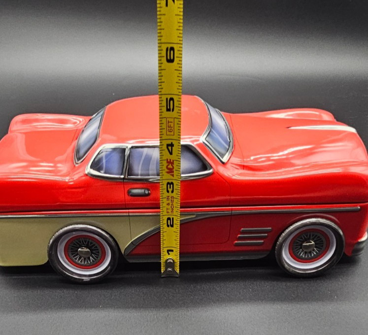 Vintage Silver Crane Co. Red Classic Tin Car