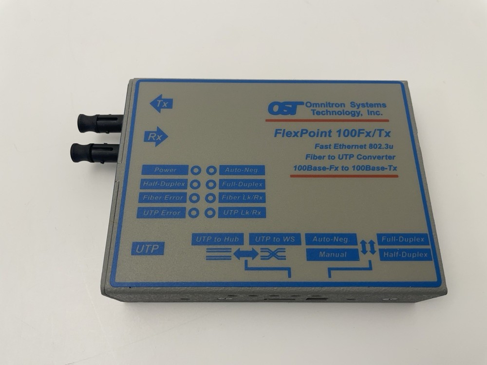 Omnitron Systems 4332-1 Eathernet Fiber Media Converter 100BTX