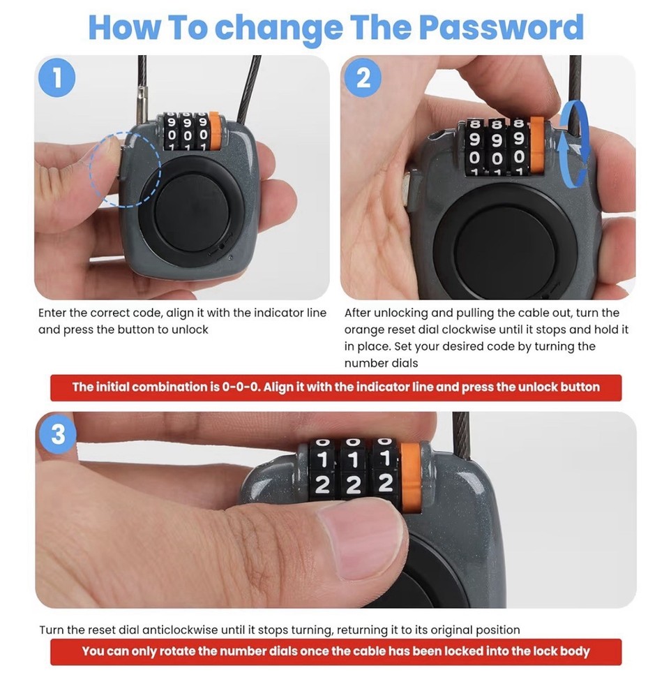 3-Digit AirTag Holder with Combination Lock, Compatible With Apple AirTag