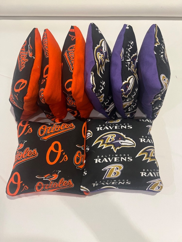 8 Cornhole Bag Set Corn Hole Baltimore Ravens and Orioles