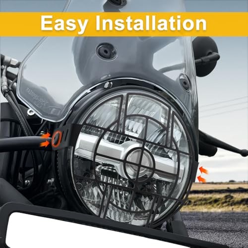 Motorcycle Headlight Guard Grille Protector Cover Compatible with Royal