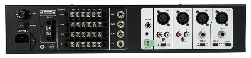 Rockville ROCK MATRIX 4 Zone 70 Volt Commercial Amplifier+Matrix Source Routing