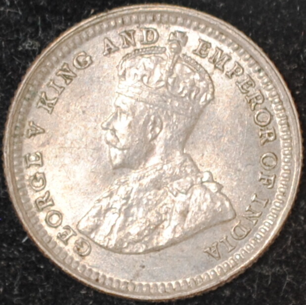 1926 Straits Settlements 5 Cents AU+