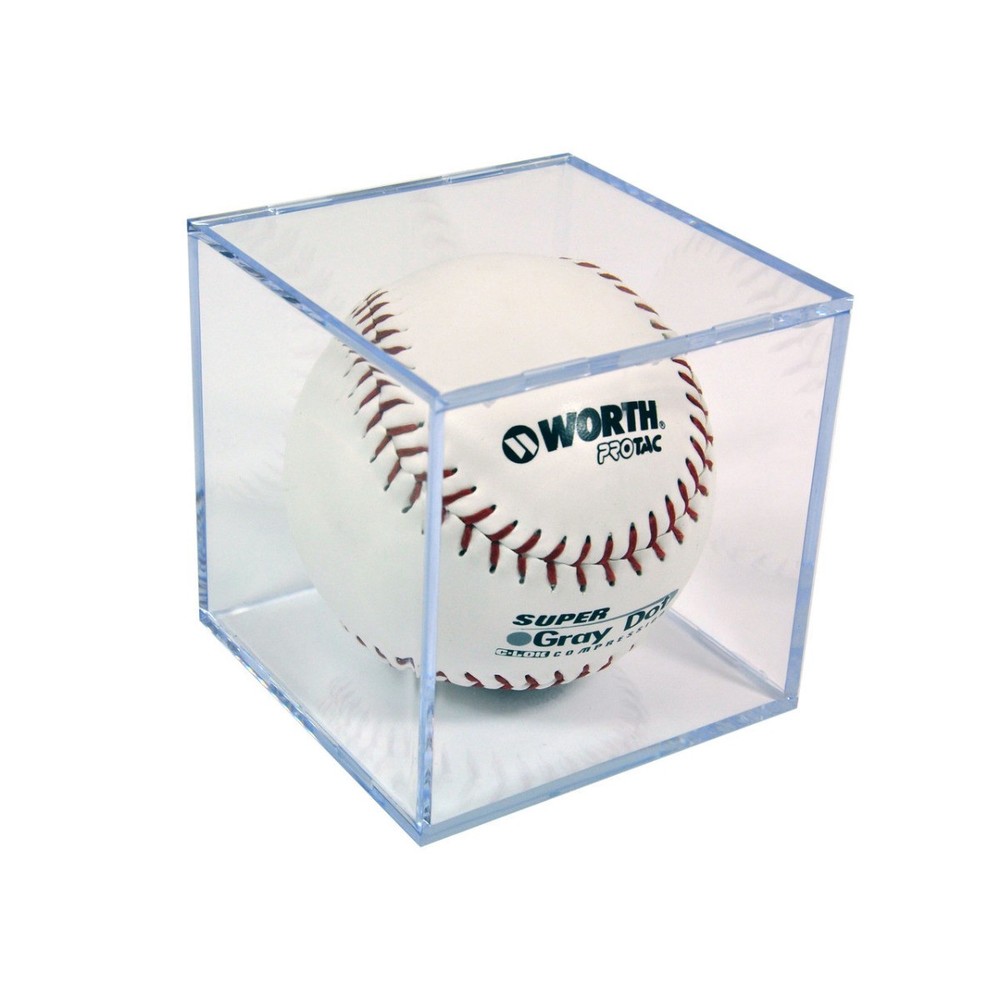 (10) SOFTBALL CLEAR SQUARE CUBE STACKABLE DISPLAY CASE STORAGE BALL HOLDERS