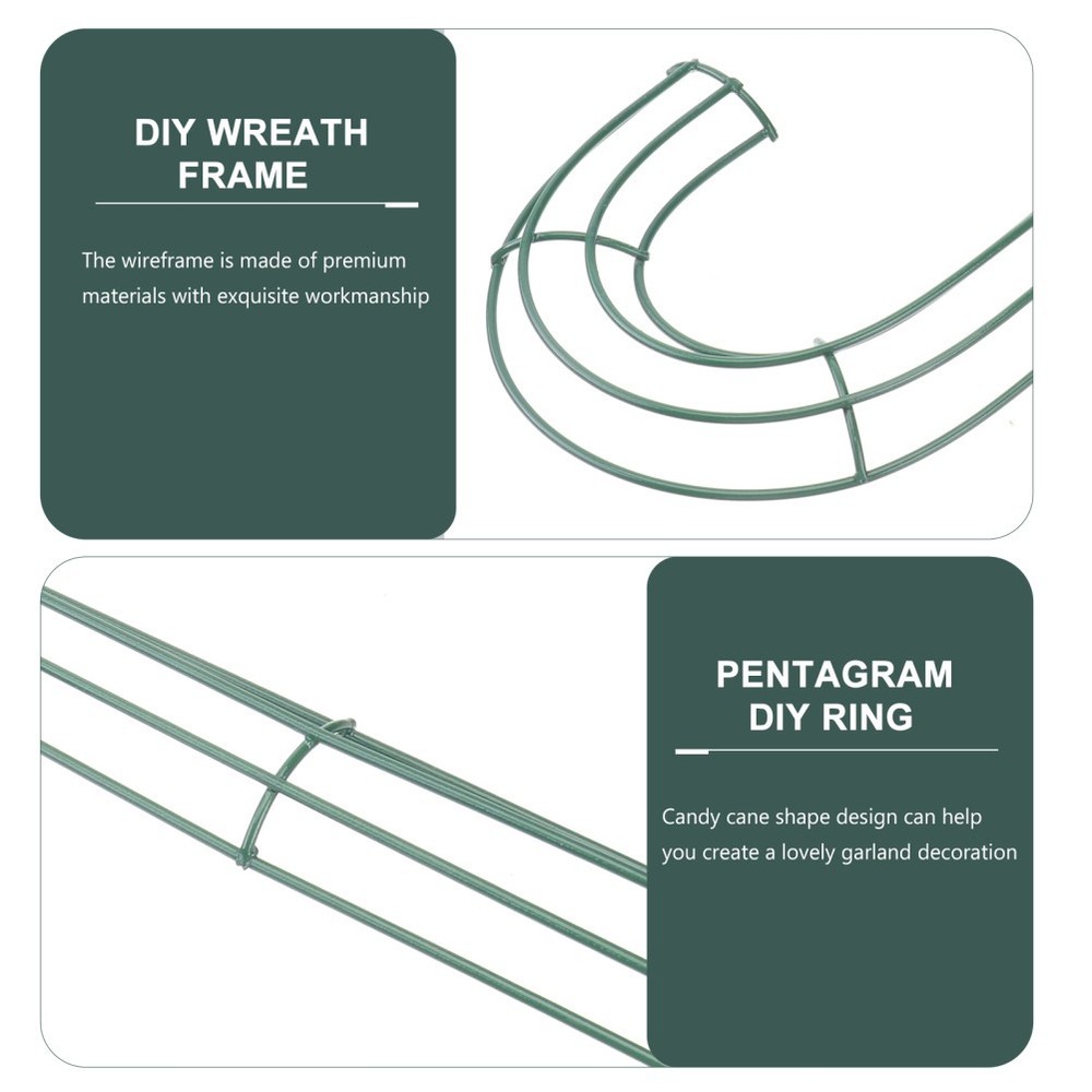 4Pcs Cane Iron Wreath Frame DIY Wreath Accessory Christmas Accessory