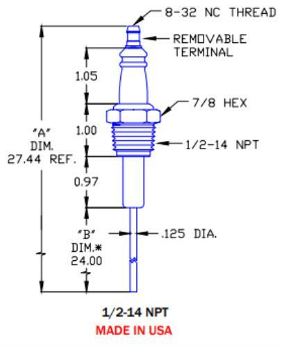 Flame Rod Replacement for Auburn I-2-2, Crown CA102, Eclipse 12978 and Maxon 245