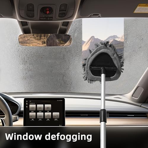 Car Windshield Cleaner, Microfiber Vehicles Window Cleaning Tool with Triangle