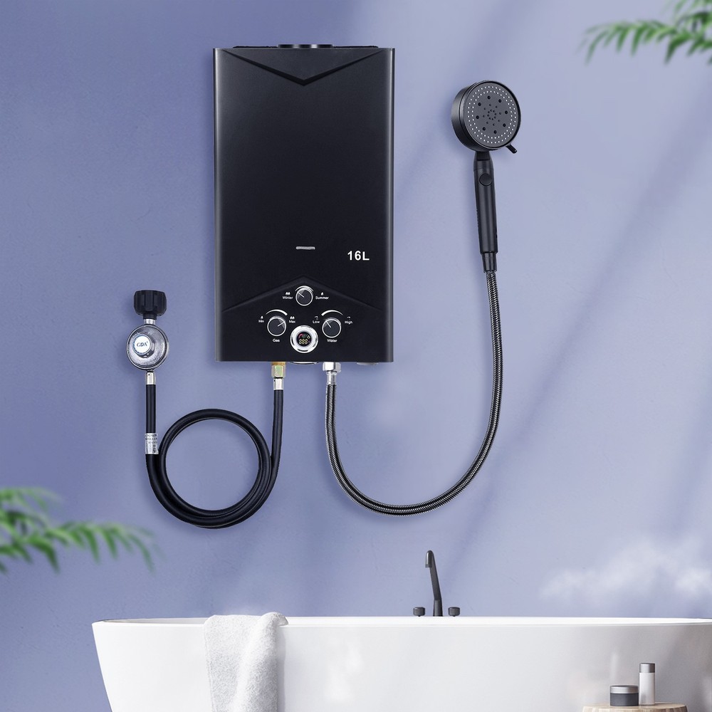 Outdoor 16L 4.21GPM Tankless Portable Gas Hot Water Heaters w/Digital Display