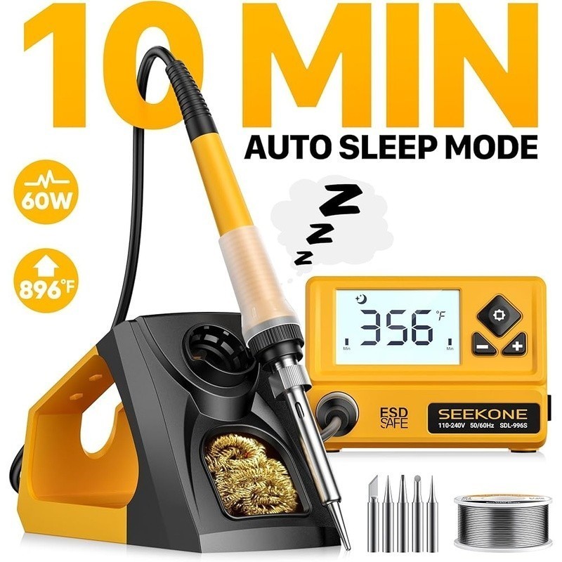 60W Soldering Station LCD Display PID Control Tips Sleep Mode Adjustable New