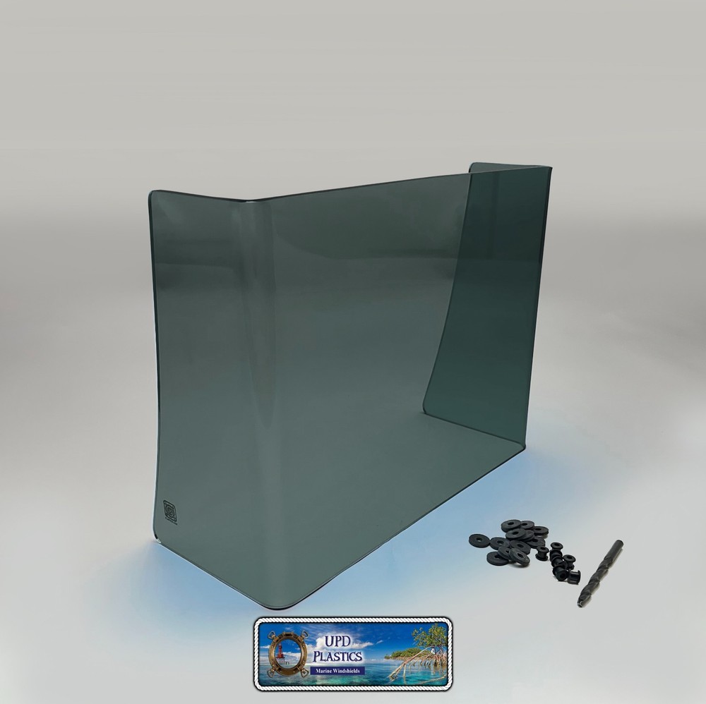 New Generic Center Console Boat Smoke Windshield 20 1/2 inside Size, 1/4" Thick