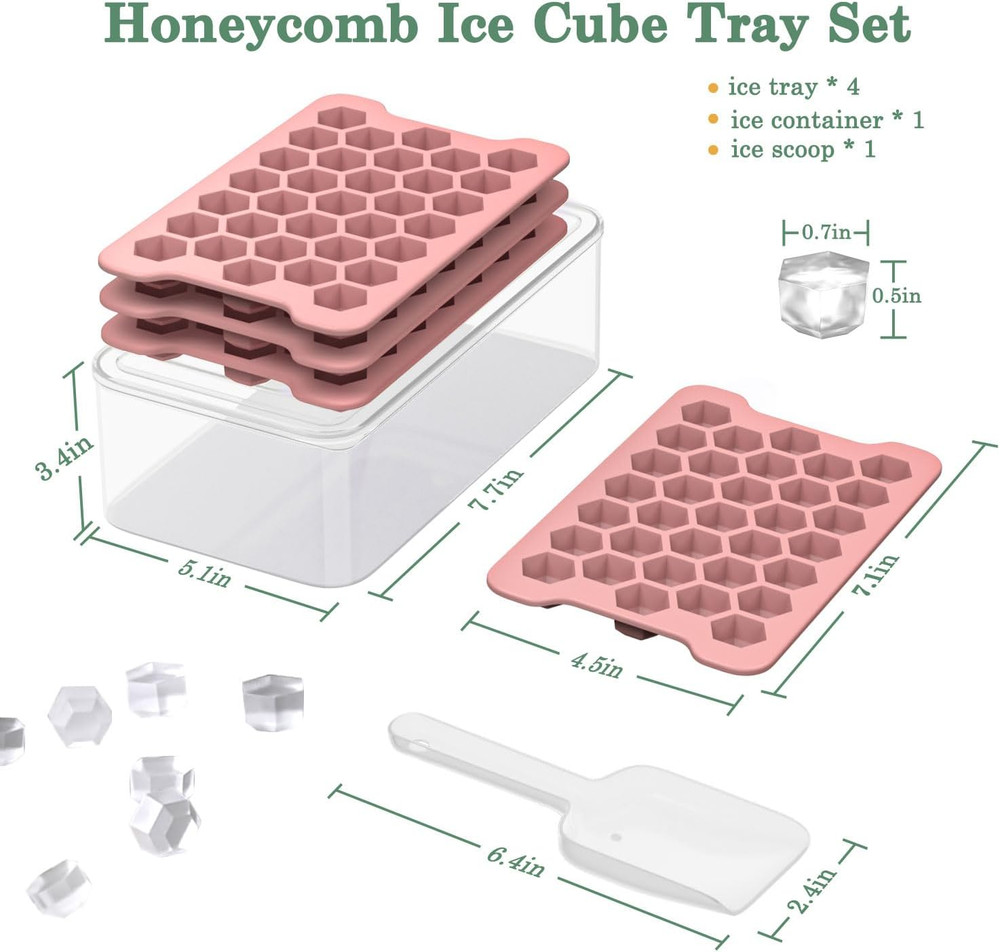 Small Ice Cube Tray for Freezer: Easy Release Ice Cube Maker - Plastic Stackabl