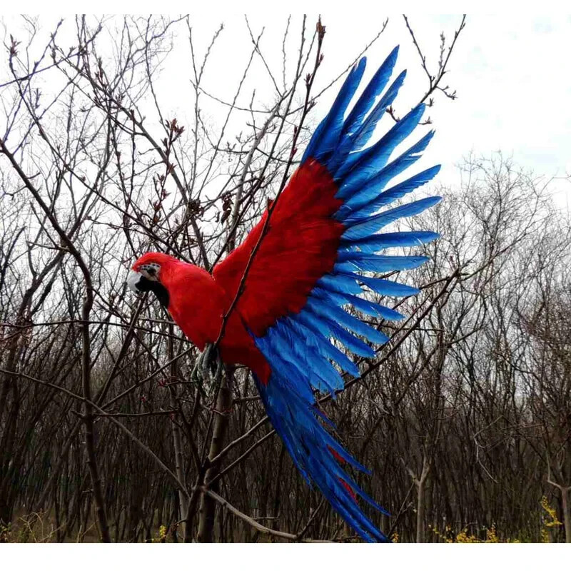 big simulation foam&feather wings parrot model bird gift about 45x60cm