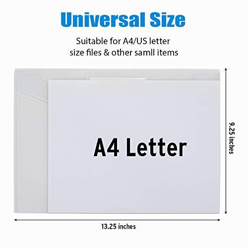Pack Plastic Envelopes File Folders, Clear Folder for Document US Letter A4 10