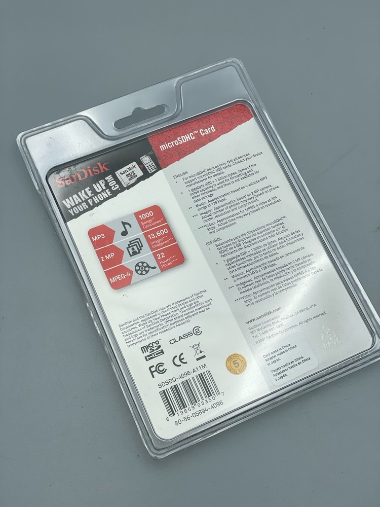 SanDisk 4GB microSD Memory Card with Adapter – Class 4 Flash Storage