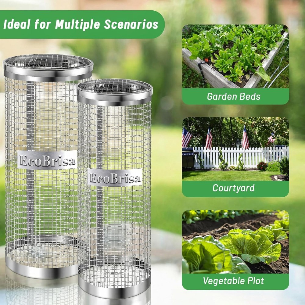 2 Pack Inground Worm Composting Bin, Metal Compost Bin for Recycling Kitchen Foo