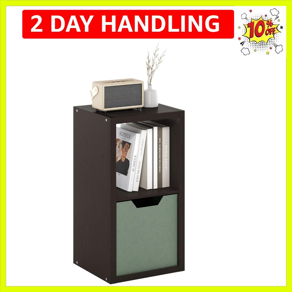 CUBICLE Book Shelf, 2-Cube Bookshelf, Extra Thick Frame Horizontally & Vertic...