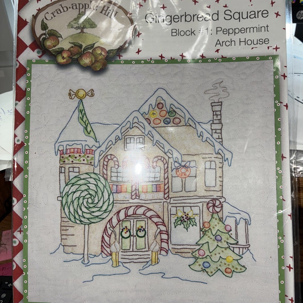 Gingerbread Square Stitching patterns -7 CAH Patterns Pre~owned As Is