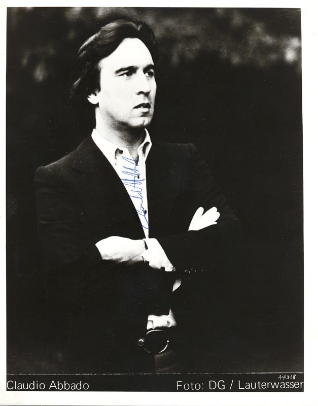 CLAUDIO ABBADO - PRINTED PHOTOGRAPH SIGNED IN INK