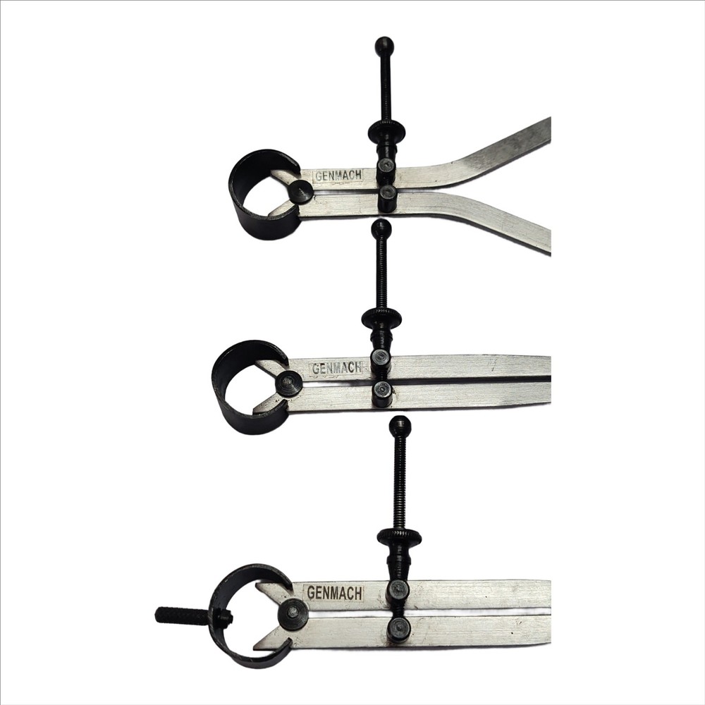 Set of 3 Spring Caliper Set Inside Outside Divider Measuring Tool 4" 100mm