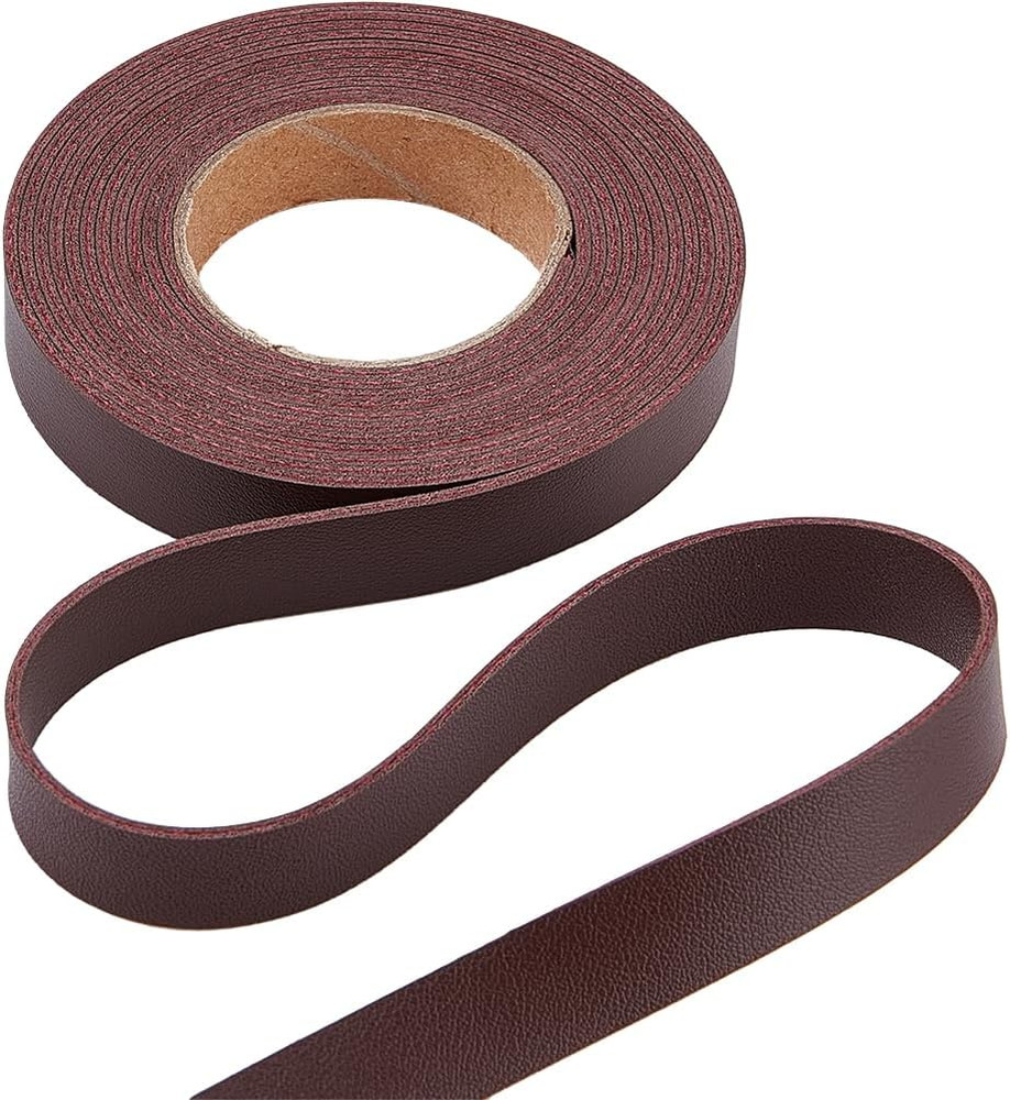 1/2" Wide Double-Sided Leather Cord 79" Flat Lychee Grain Leather Strips Strings