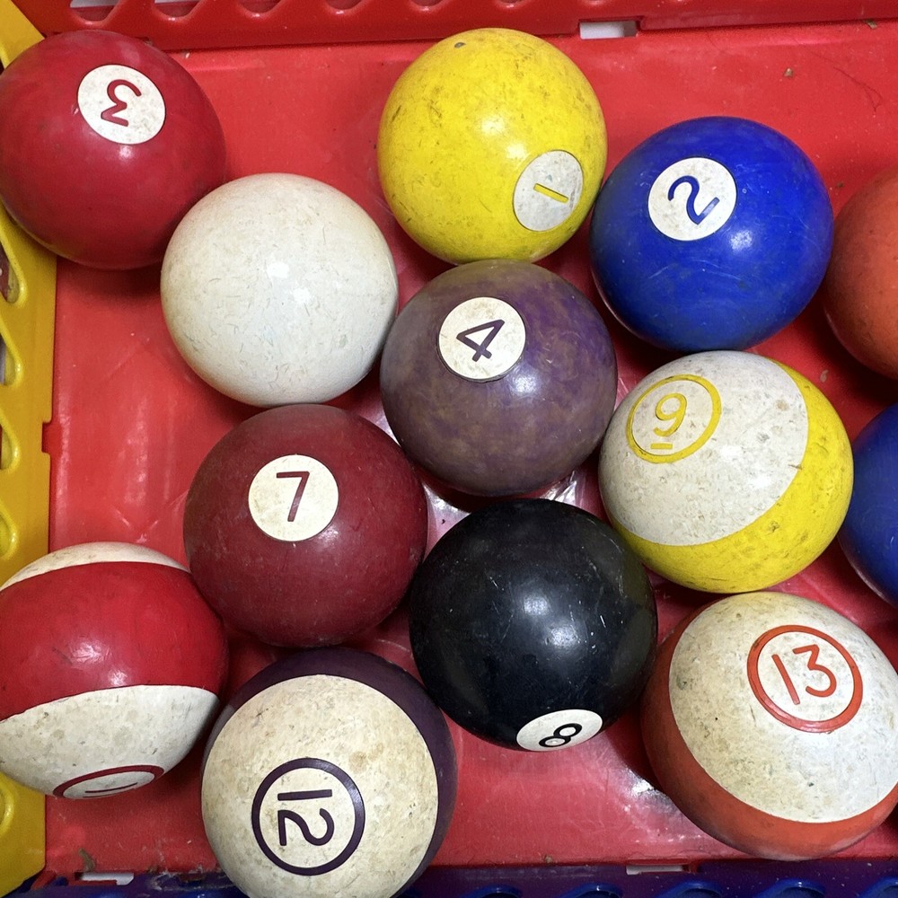 Vintage 2 1/4” Pool Billiards Ball Set Y4