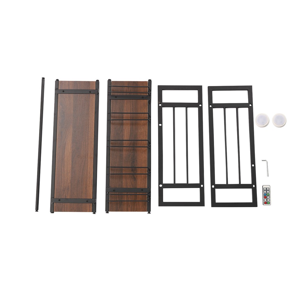 Wall Mounted LED RGB Wine Display Rack,Bottle Storage Holder, 2 Layers
