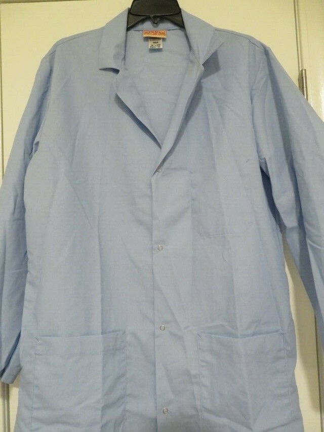 Red Kap Men's Interior Pocket Lab Coat - Light Blue - Size Medium Regular