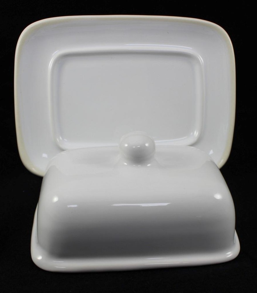 Vietri Chroma White Covered Butter Dish