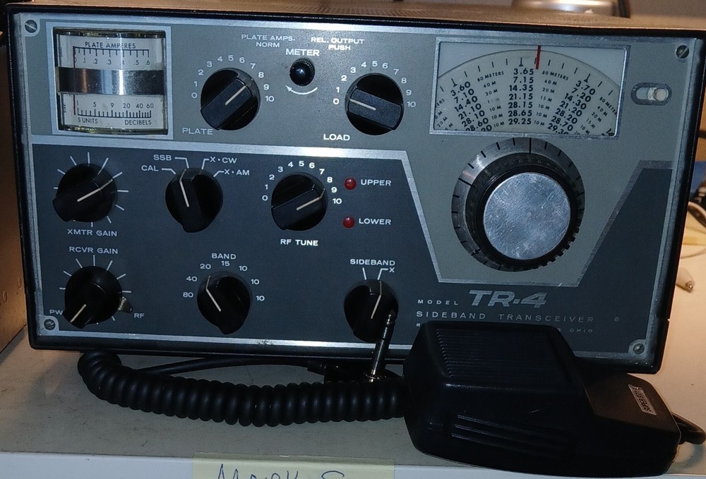 Drake TR-4 Transceiver, Mic, and AC-4 Power Supply
