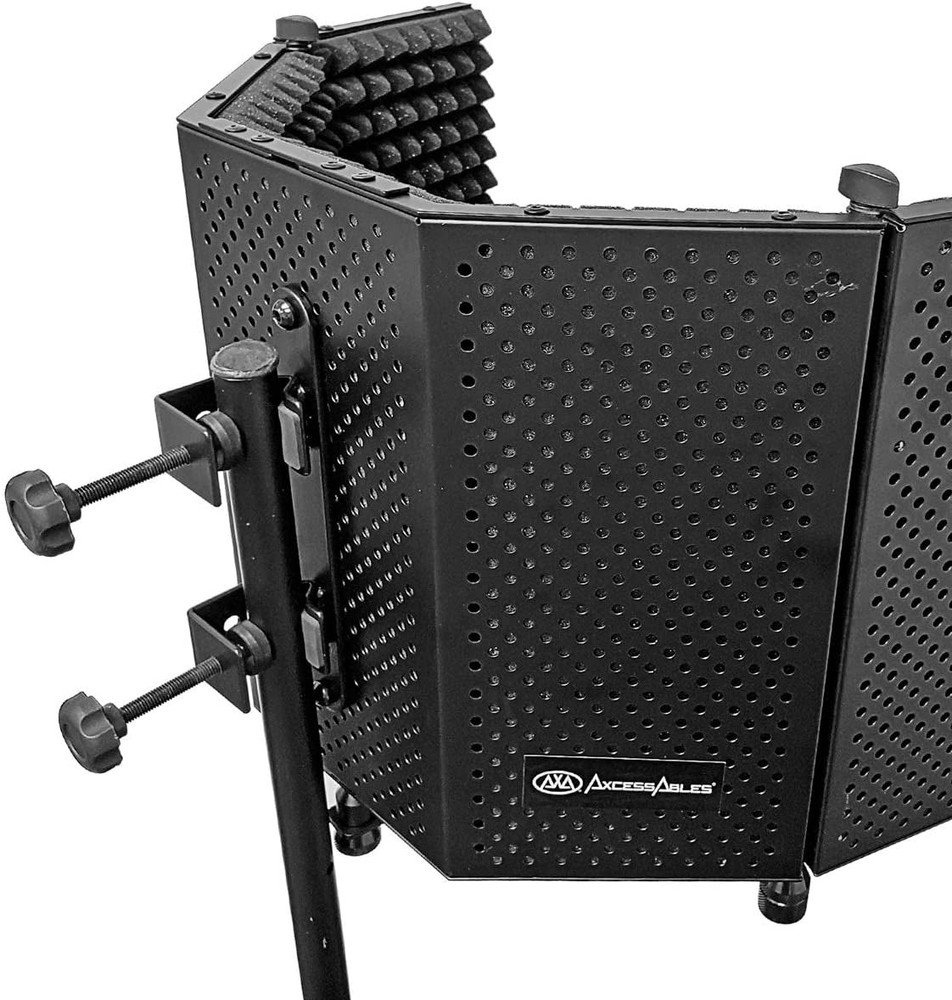 AxcessAbles Large Vented Recording Studio Microphone Isolation Shield w/ Stand