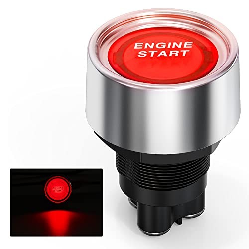 Start Engine Button 12V DC 50A SPST on Off Momentary Red Start Engine Button