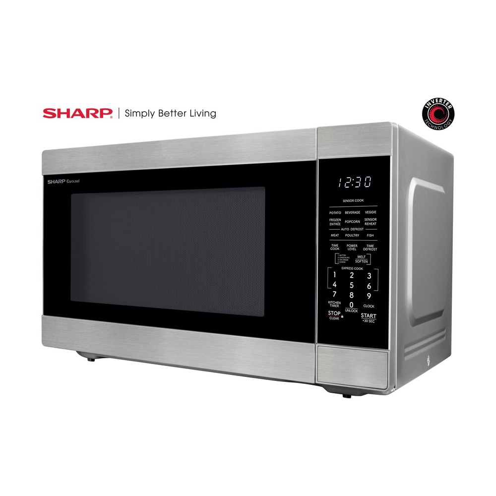 SHARP Countertop Microwave Oven with Removable 16.5" Carousel Turntable, 1200 Wt