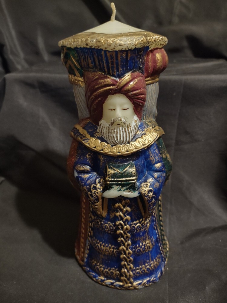 UNIQUE VINTAGE Three Kings Three Wise Men Decorative Candle 8 ¼”