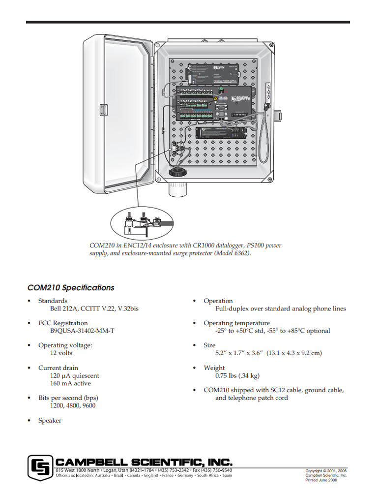 NEW Campbell Scientific COM210 Phone Modem.