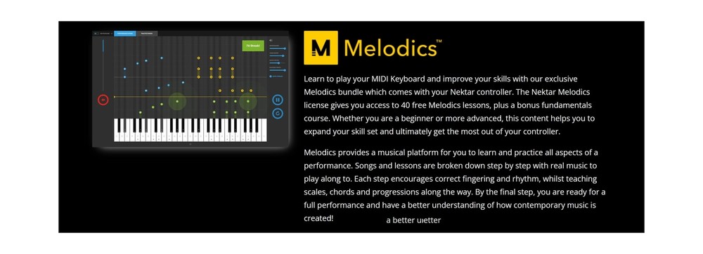 Nektar, 61-Key MIDI Controller, 61 Keys (GX61) Black Keyboard