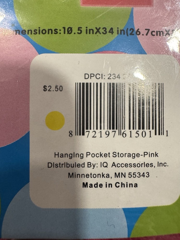 Pink Hanging Pocket Storeage
