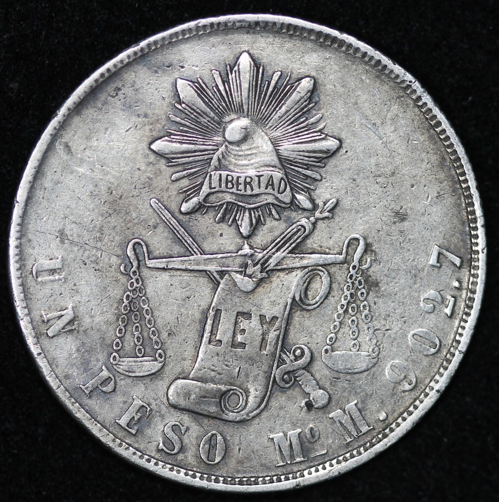 1872 One Peso - Mexico - Silver