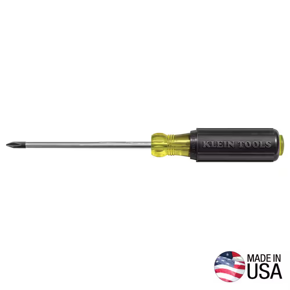 #0 Phillips Head Screwdriver with 3 In. round Shank- Cushion Grip Handle