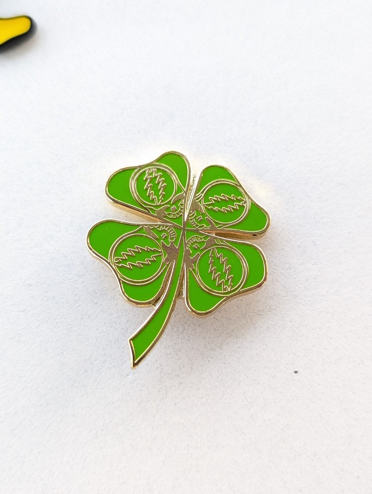 Grateful Dead Steal Your face Clover Pin