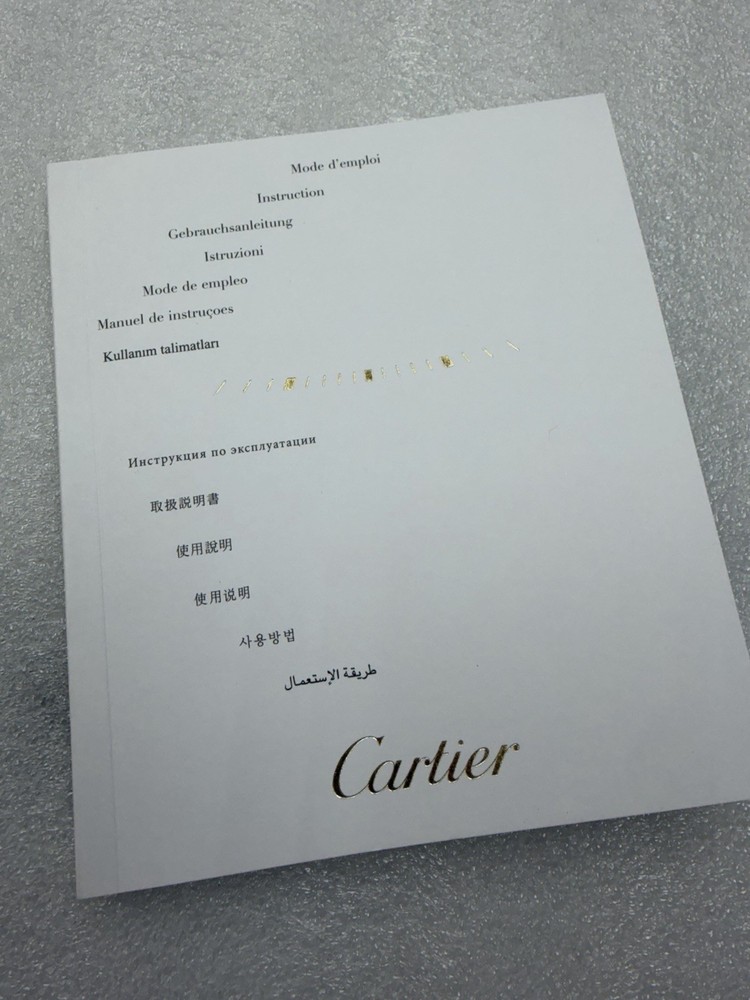 Cartier Instruction Manual Booklet