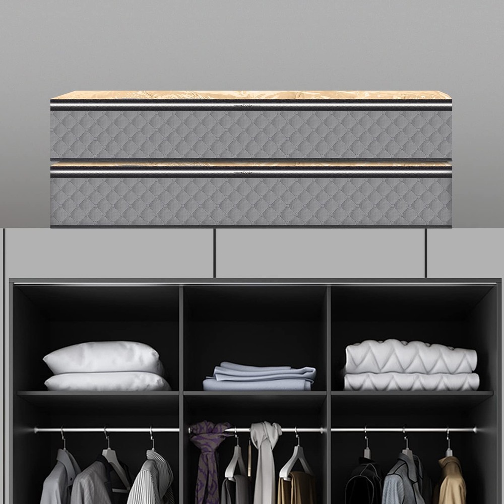 Under Bed Storage Bags, 2 Pack Fabric Underbed Storage Containers with Reinfo...
